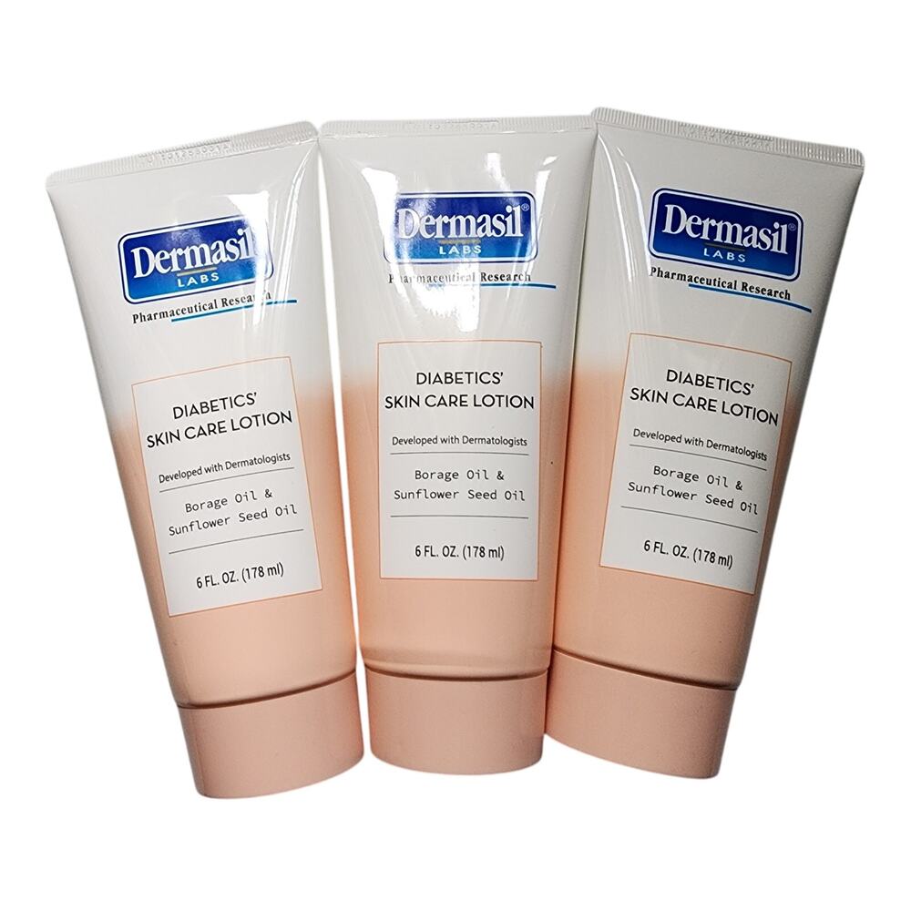 Dermasil Diabetics’ Skin Care Lotion – 6 fl oz (3‑Pack Bundle) – New